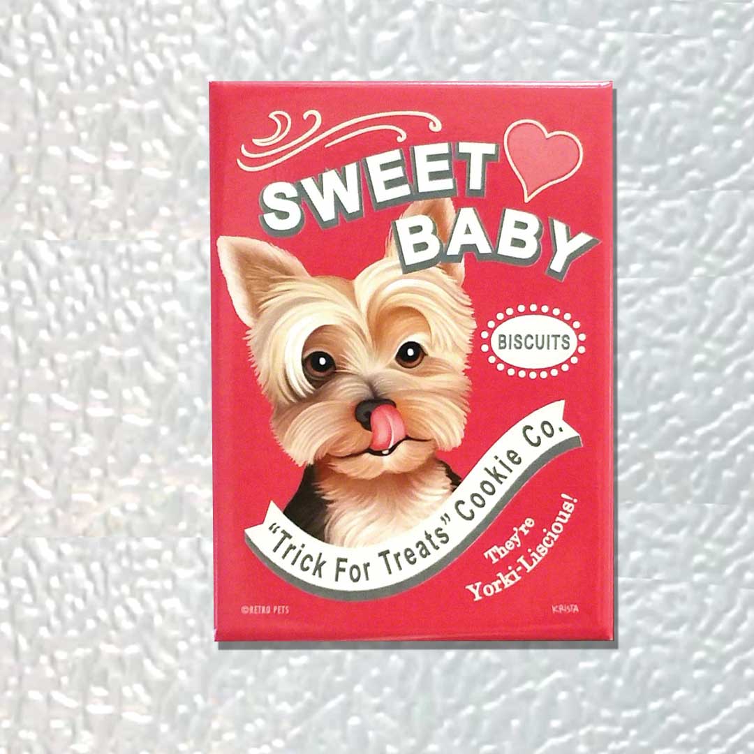 Retro Pets - Wholesale Magnet - Yorkshire Terriers 'Sweet Baby Yorkie' Magnet 4-Pack2