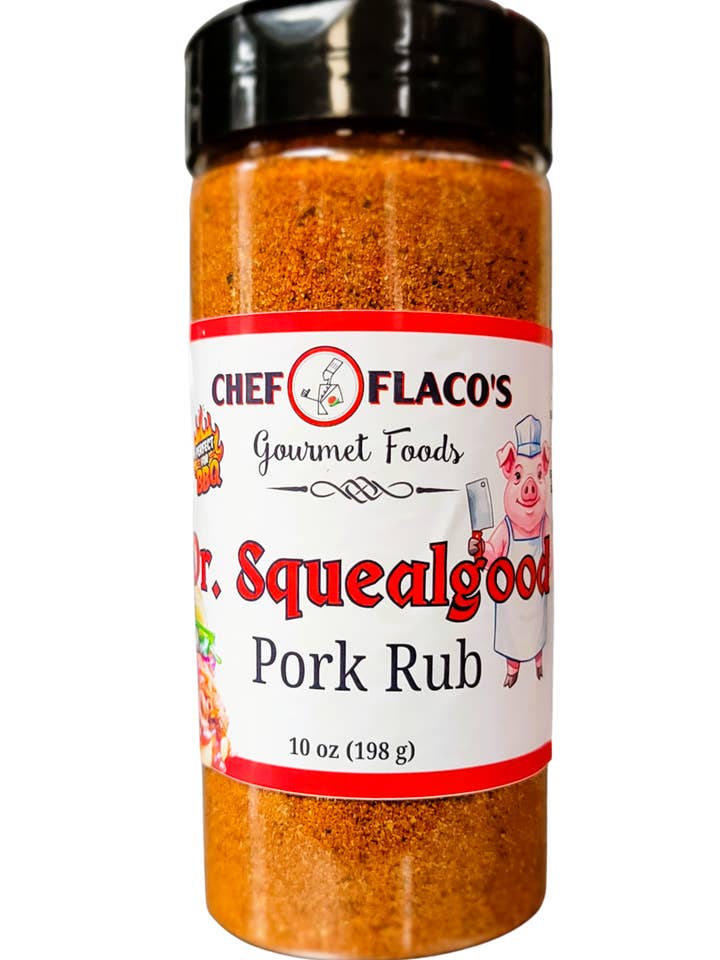 Produits gastronomiques du Chef Flaco - Assaisonnement pour porc Dr. Squealgood pour la vente par Chef Flaco's Gourmet Foods