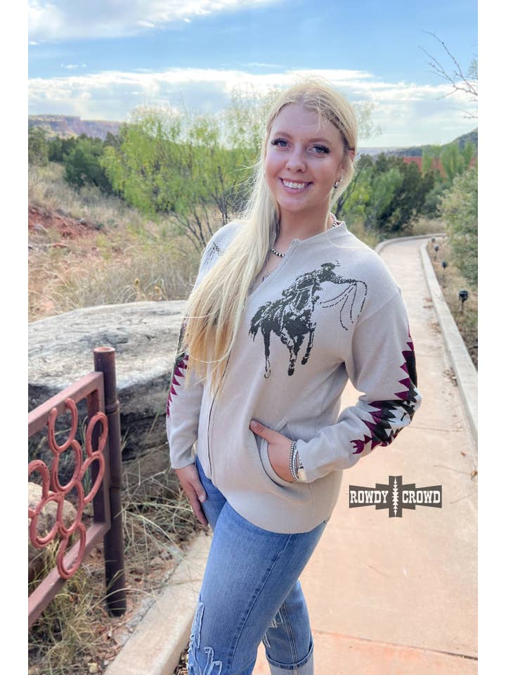 Rowdy Crowd Clothing - Wholesale Jacket - Women's - Rope the Moon Zip Up