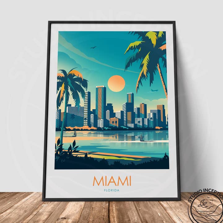 Imprimé minimaliste de Miami pour la vente par Studio Inception