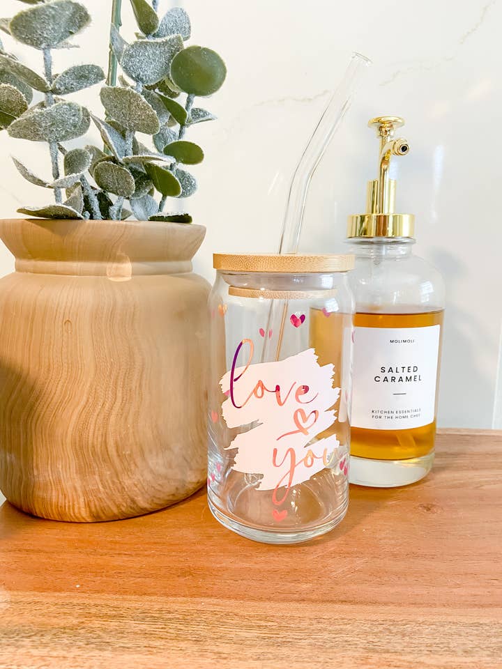 Iced coffee glass; beer can glass for wholesale by LovealwaysDesignsUS