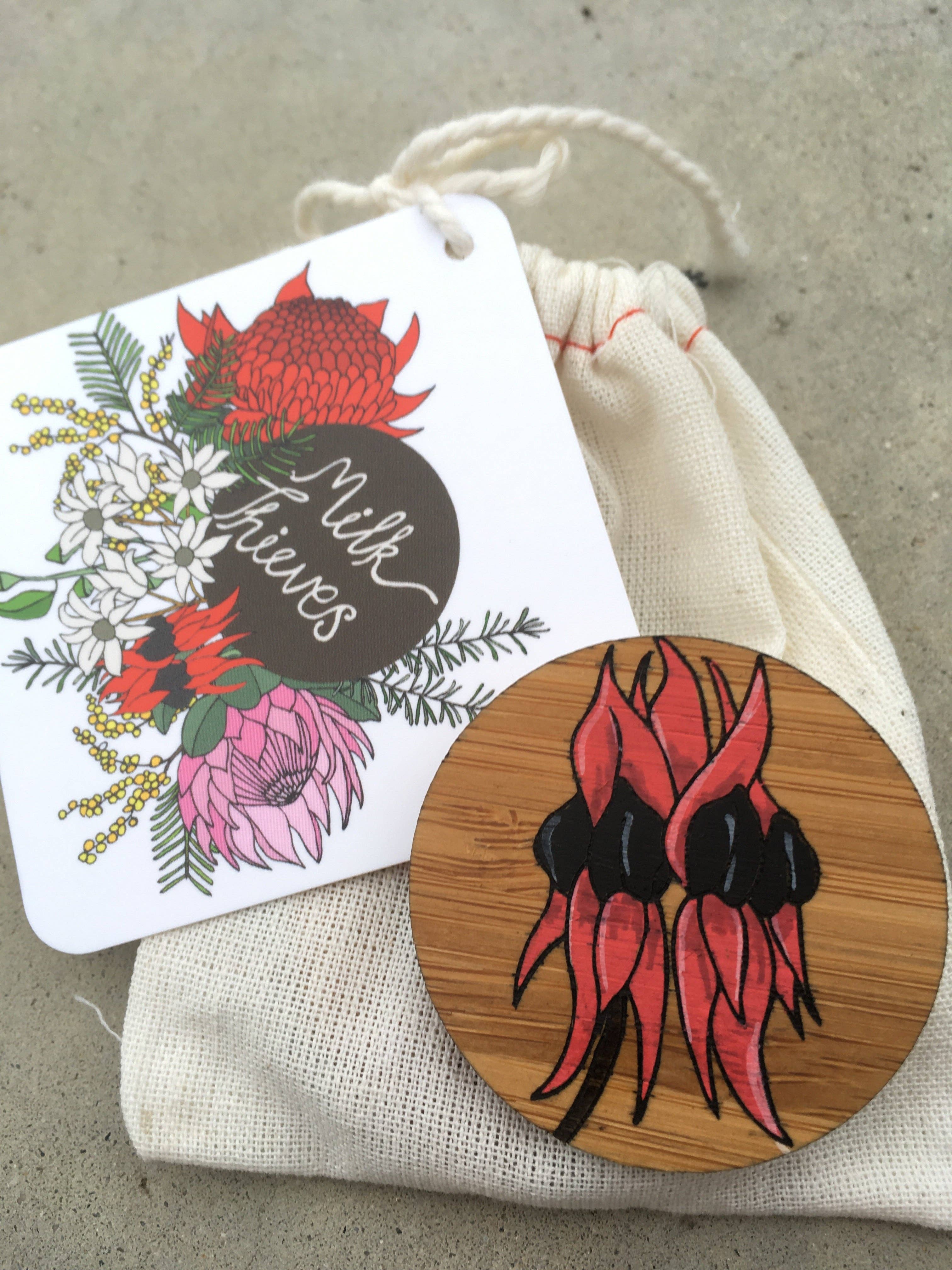Milk Thieves - Wholesale Brooch - Floral Brooch - Sturt's Desert Pea2