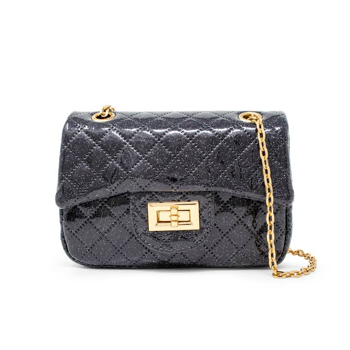 Klassische gesteppte Mini-Tasche mit Glitzereffekt für den Großhandel von Tiny Treats and ZOMI GEMS