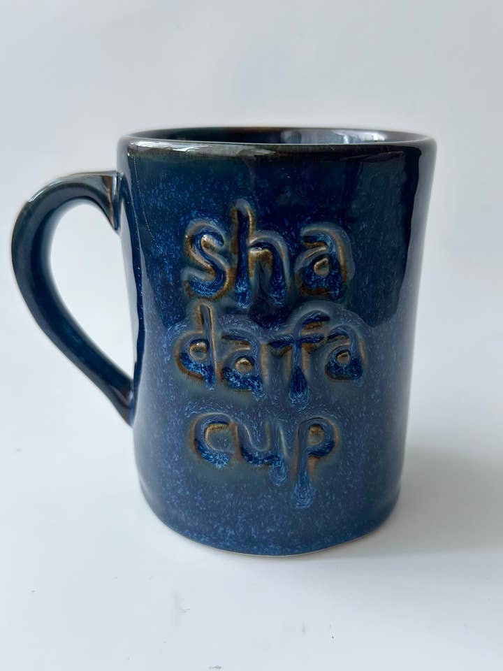 MUG SHADA : bleu panaché pour la vente par Vilks Stoneware