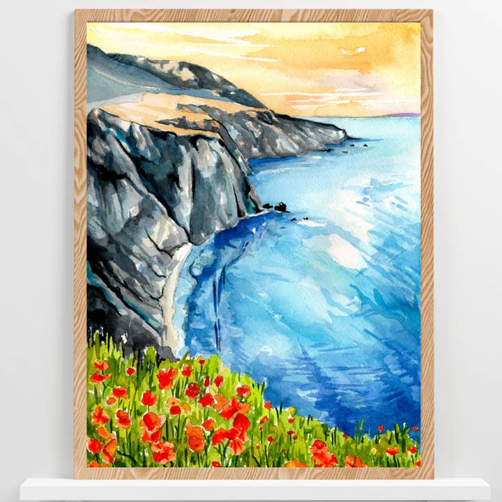 Cliffside Wildflowers | Impression à l'aquarelle pour la vente par Wild Life Design Co.