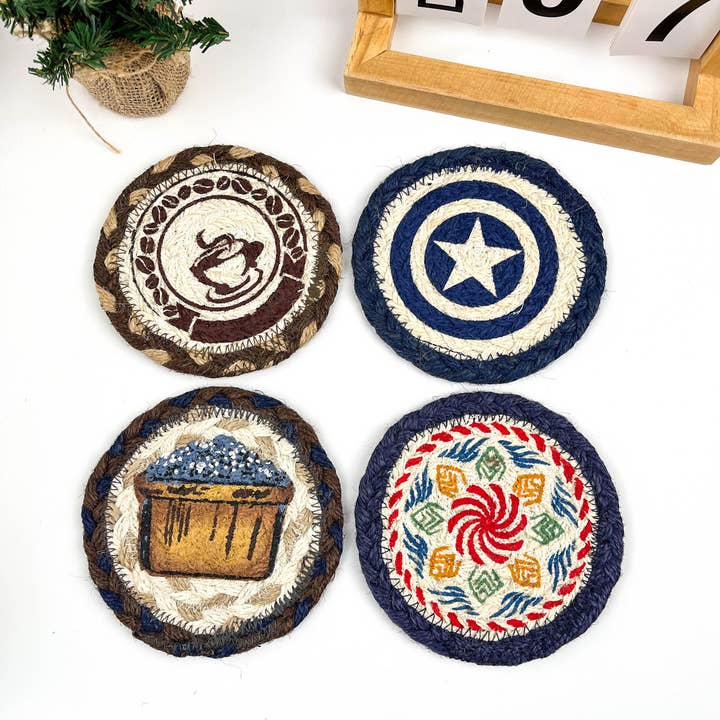 mildstyles - Wholesale Coasters - Round Jute Rope Woven Heat-Resistant Home Coaster5