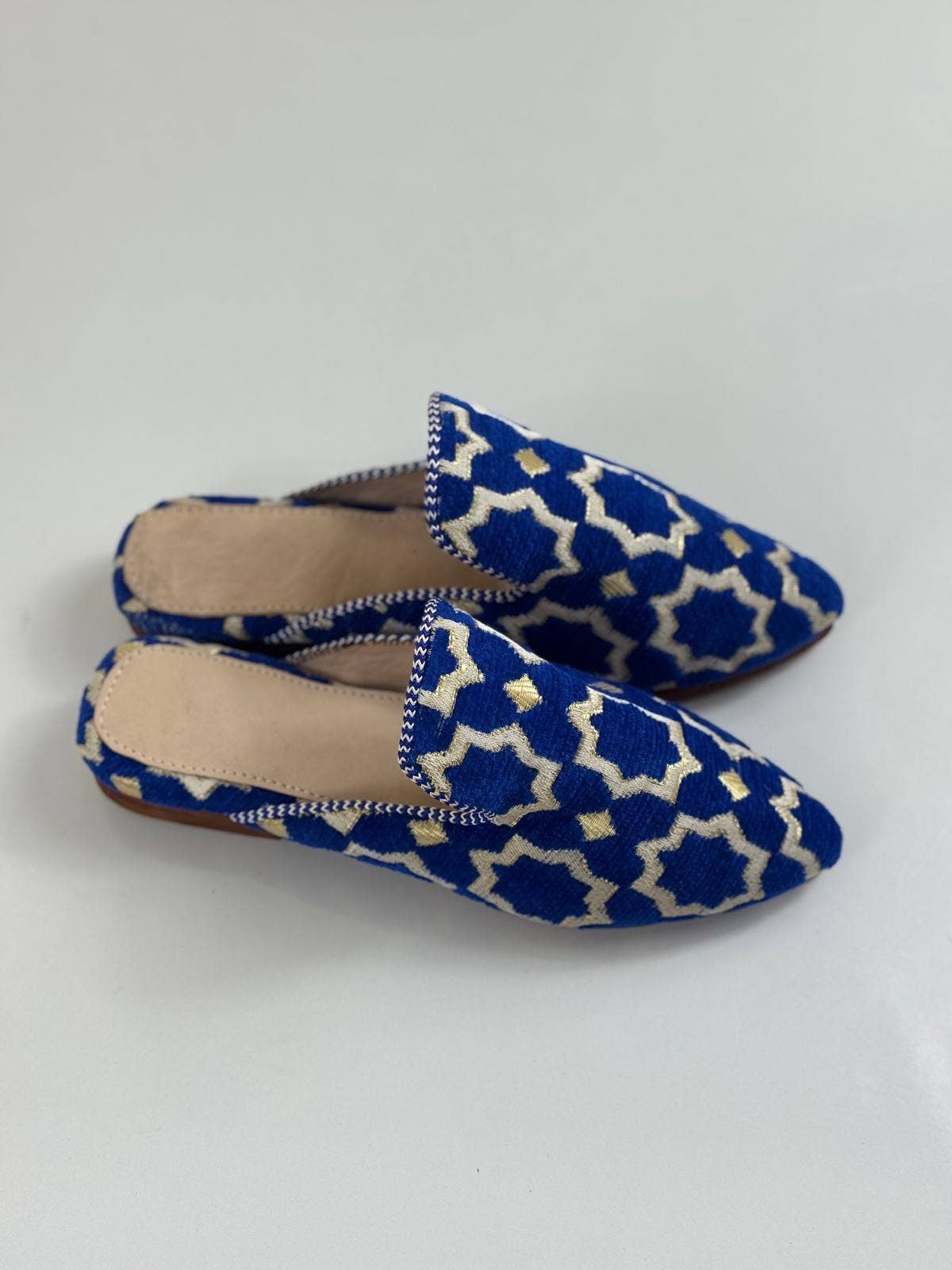 Melecraft – wholesale Mules – Women’s – Wholesale Moroccan Slippers - Handmade Blue Boho Mules10