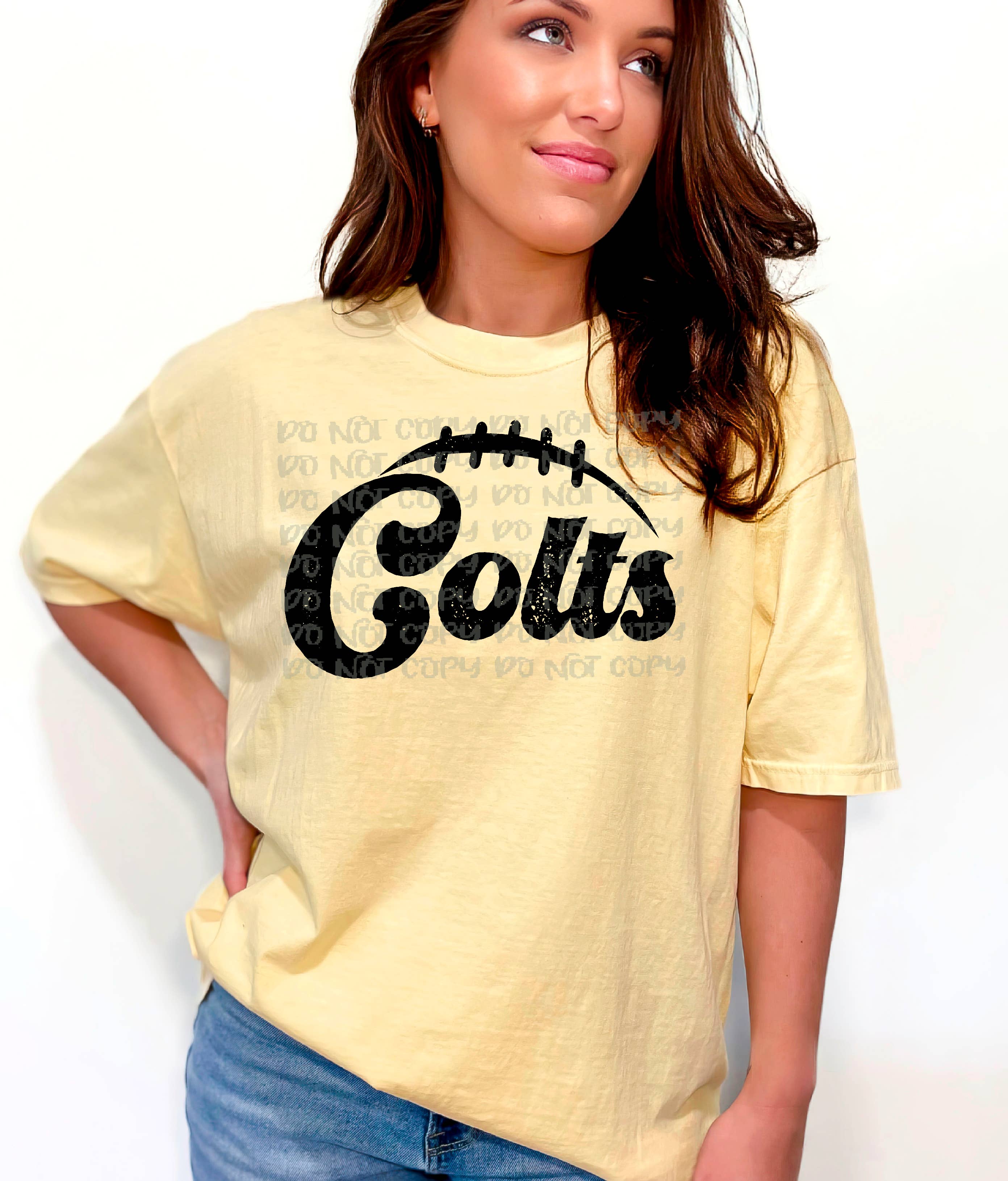 K and M Designs - Wholesale Sublimation Transfer - Colts Football Mascot DTF Transfer