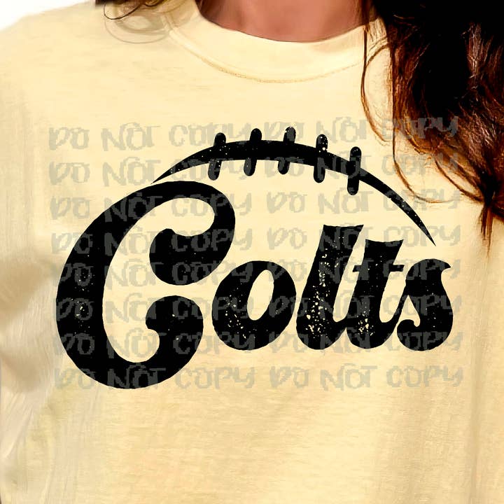 K and M Designs - Wholesale Sublimation Transfer - Colts Football Mascot DTF Transfer0