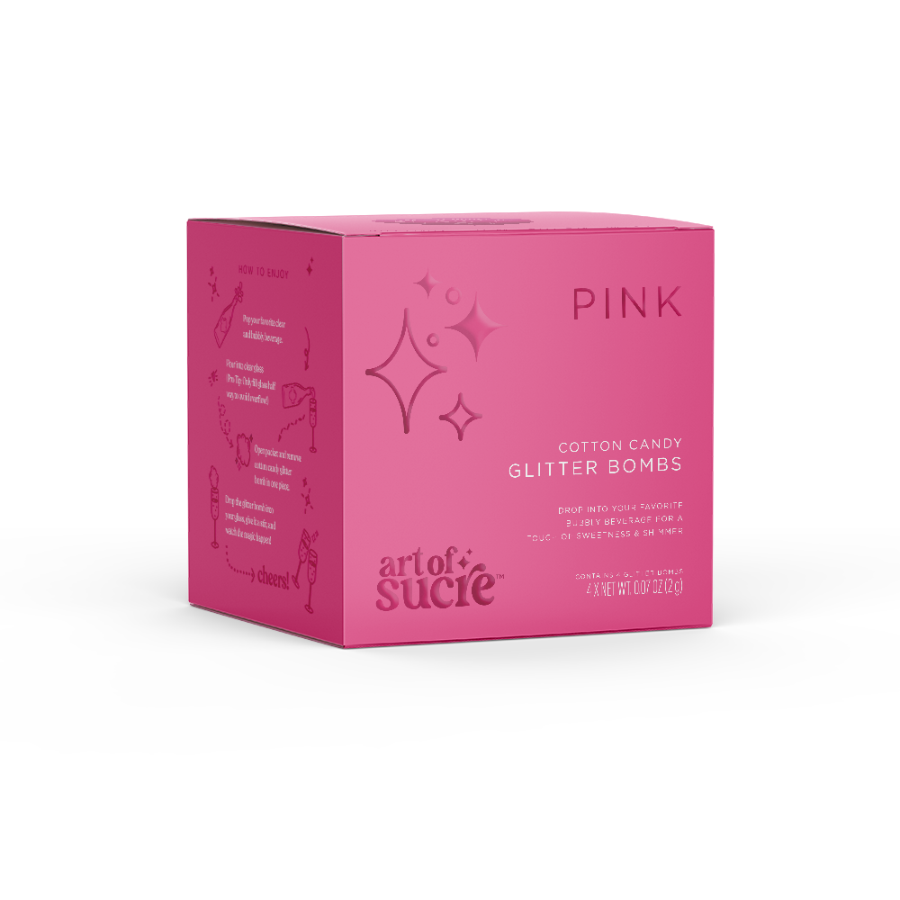 Art of Sucre - Wholesale Cotton Candy - Pink Cotton Candy Drink Glitter Bombs2