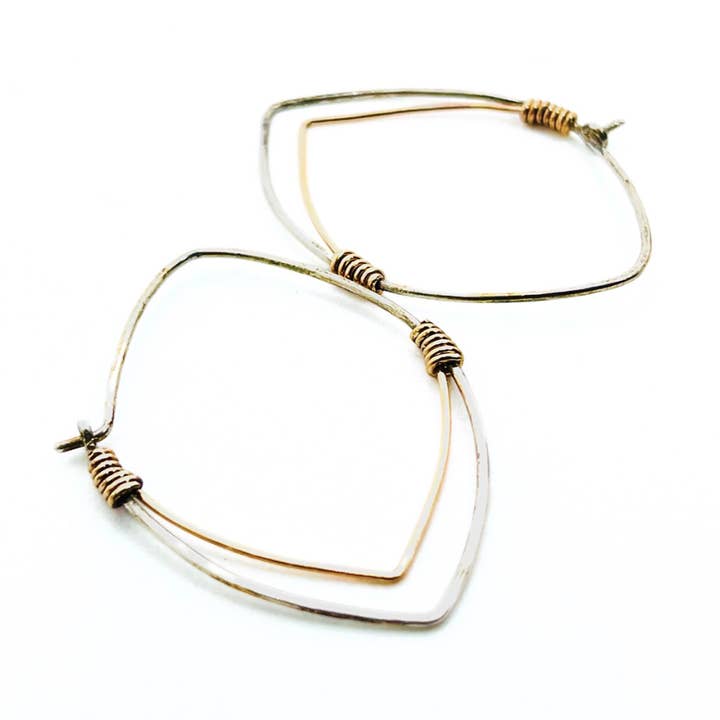 Strata Diamond Hoop Earrings for wholesale by TRACI MOYO DESIGNS