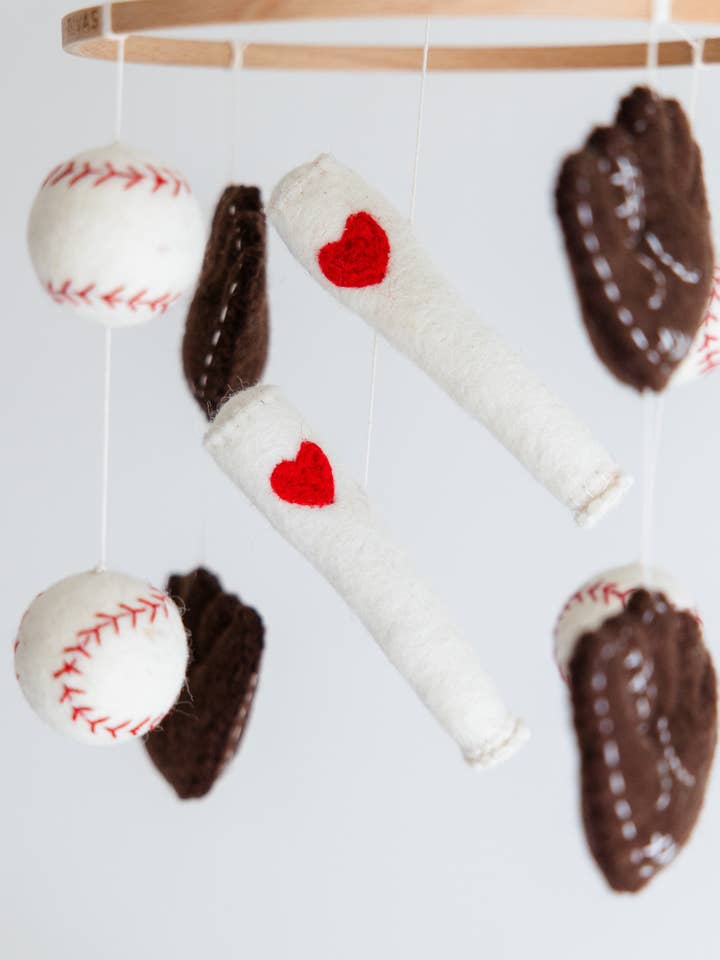 Baseball Crib Mobile - Handmade Sports Theme Baby Gift for wholesale by Nivas