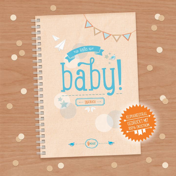 HALLO BABY! / Schwangerschafts-Tagebuch A5 für den Großhandel von eau de collage