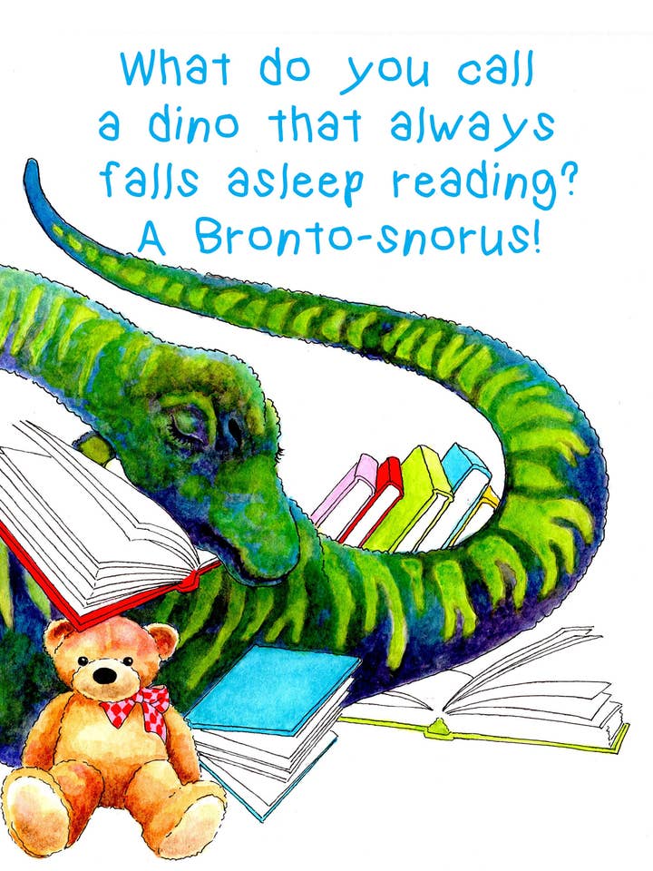 Dino Joke Book Fun Notecard for wholesale by Karen Ritz Cards