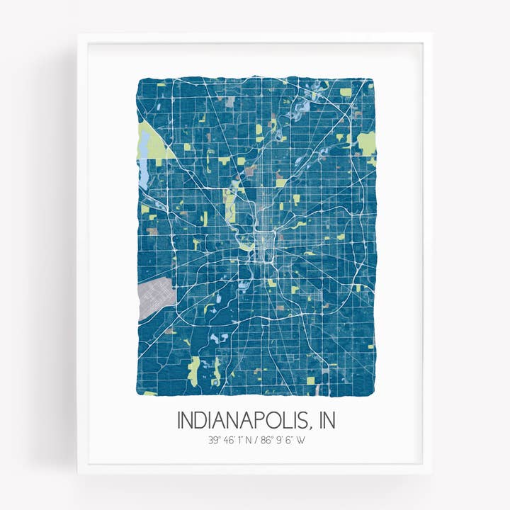 Sparks House Co. - Wholesale Art Print - Indianapolis Indiana Map - Watercolor Map Print - 4 colors15