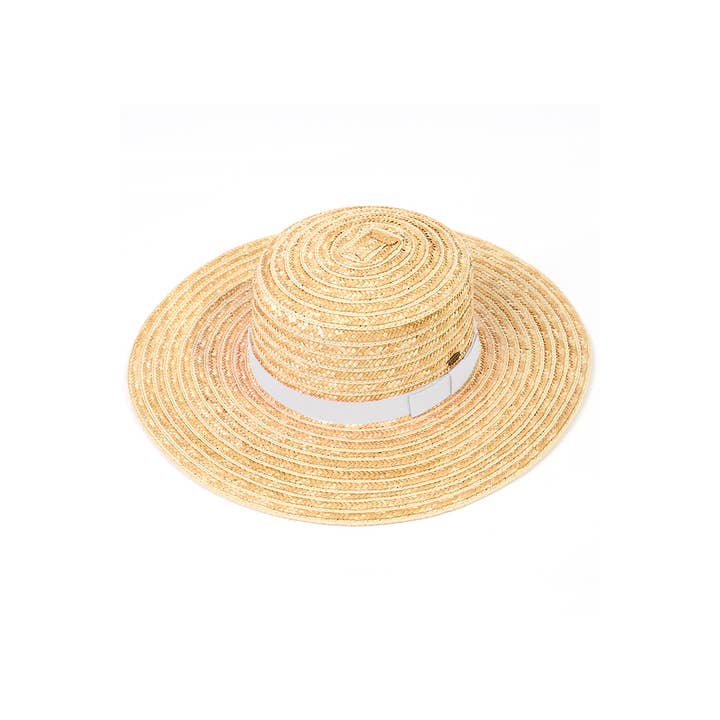 Hana - Wholesale Straw Hat - Women's - C.C Boater Sunhat with Solid Band