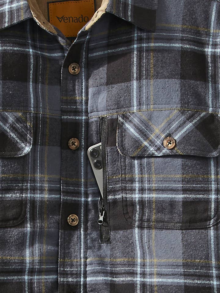 Venado - Wholesale Shirt Jacket/Shacket - Men's - Quilt Lined Brushed Flannel Shirt Jacket7