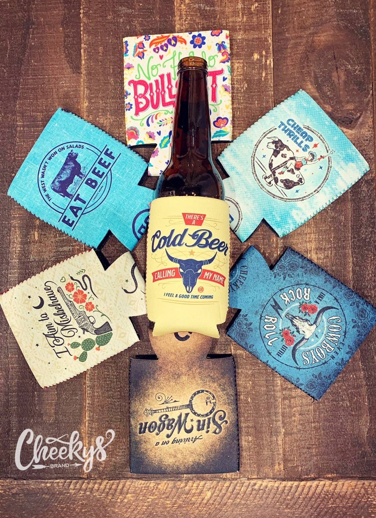 Cheekys Brand - Wholesale Drink Huggers & Koozies - There's a Cold Beer Calling My Name Can Cooler0