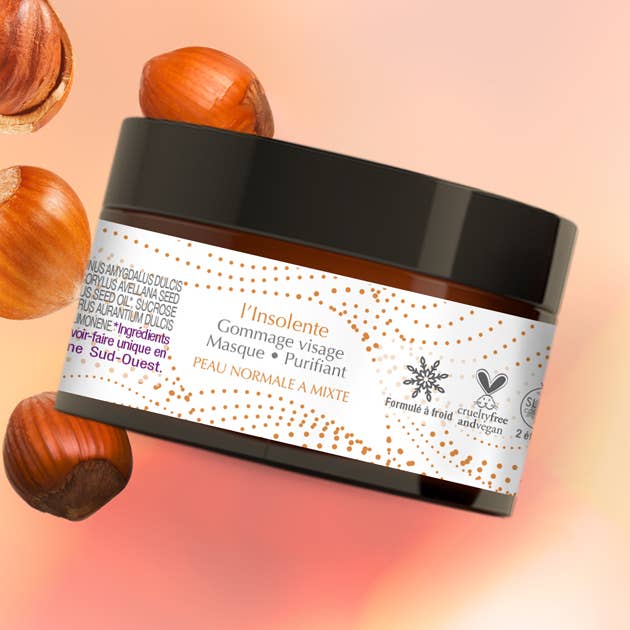 Scrub e maschera, purificante, per pelli normali e miste per la vendita all'ingrosso da parte di Les Happycuriennes