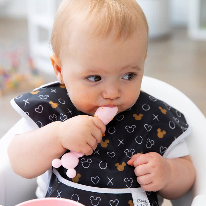 Bumkins - Wholesale Feeding Set - Baby - Silicone First Feeding Set: Minnie Mouse Light Pink