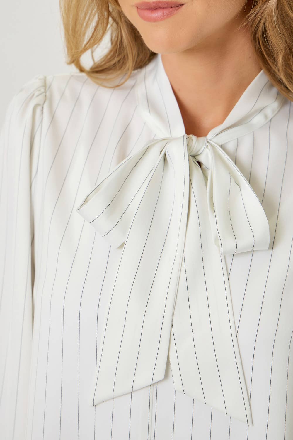 Mystree - Wholesale Blouse - Women's - 61227 Ribbon Tie Stripe Shirt5
