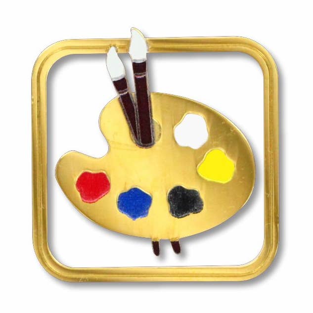 Painter's Palette Metal Bookmark, MADE in USA for wholesale by David Howell and Company