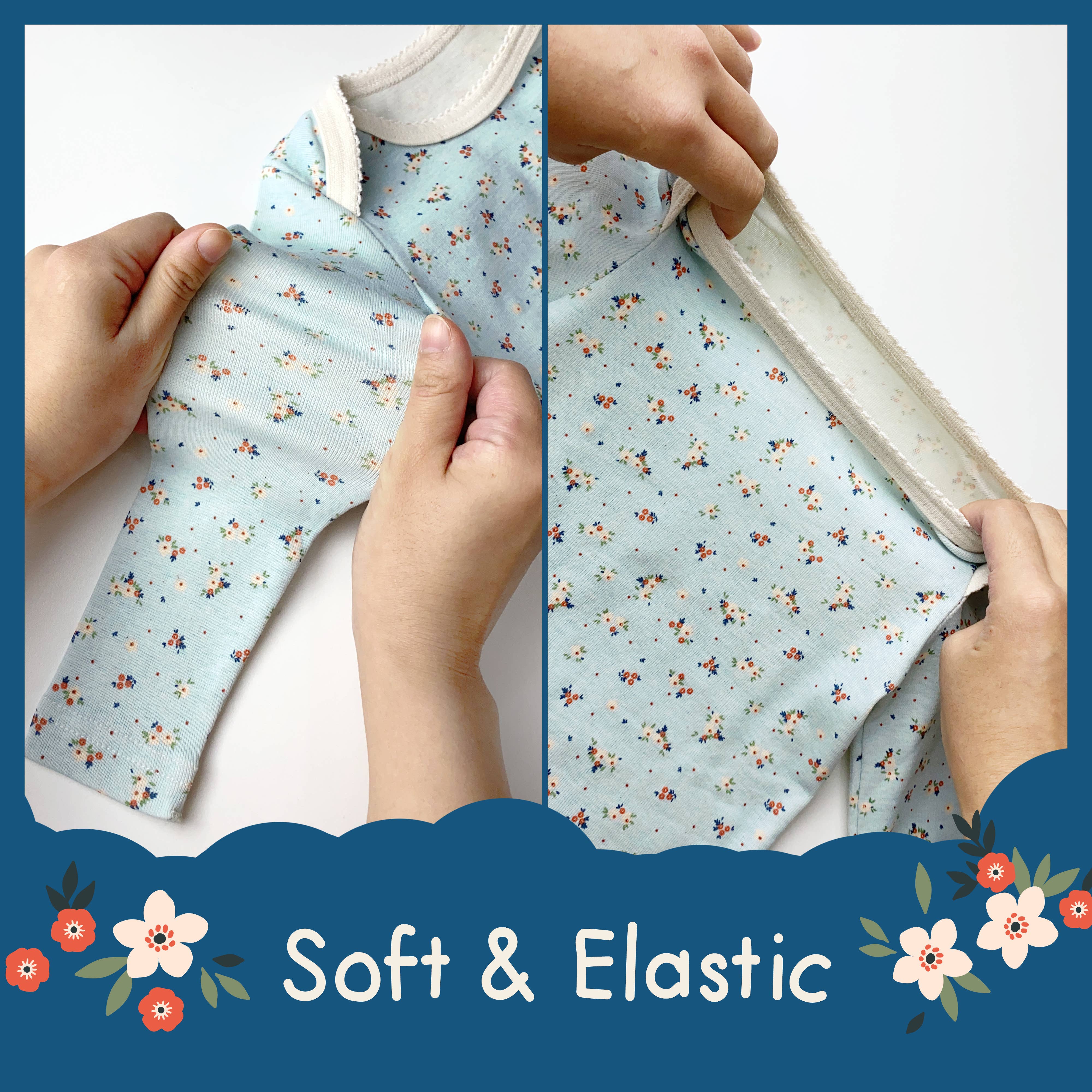 WithOrganic - Wholesale Sleepwear Set - Kids - Organic 2 Pieces Pajama Set - Mint Floral4