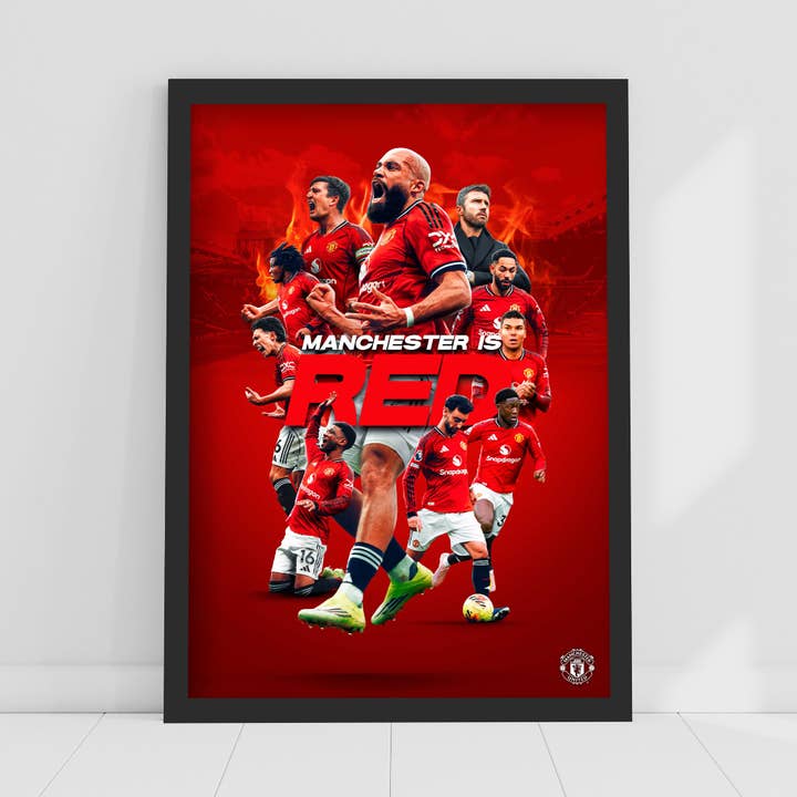 Manchester United FC Print - Manchester is Red Collage Poster for wholesale by Themed