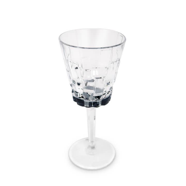 VIVIENCE - Wholesale Wine Glass - Liscio Ottico - Set of 6 Water Glasses with Block Design