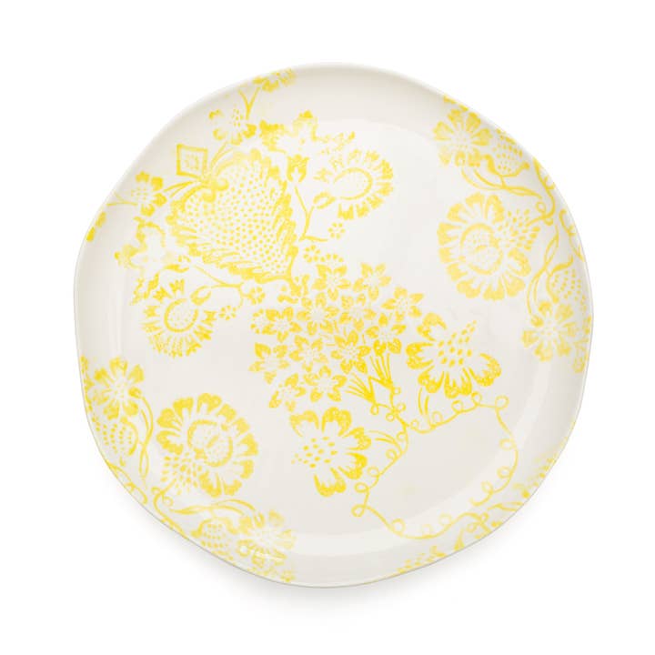 BlissHome - Wholesale Platter - Platter, Yellow, monochromatic Damask wallpaper1
