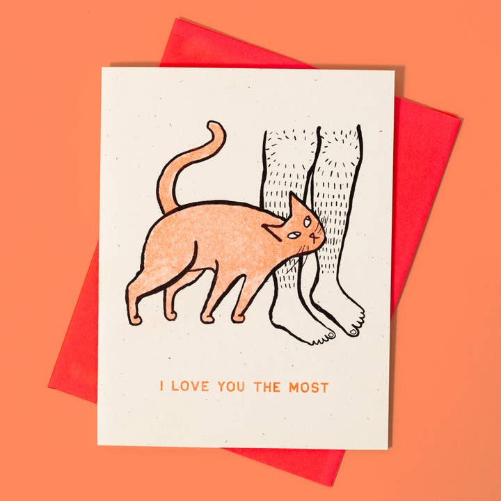 Bromstad Printing Co. - Wholesale Love Card - I Love You The Most - Risograph Card