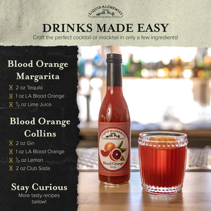 Liquid Alchemist Syrups - Wholesale Cocktail Mix/Syrup - Blood Orange Cocktail Syrup