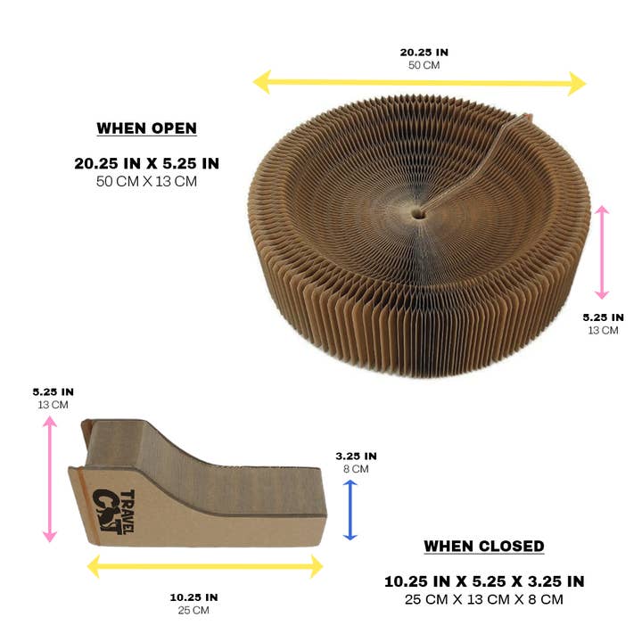 Travel Cat | Your Cat Backpack - Wholesale Pet Scratcher - Cat - "The Accordion" Travel Cardboard Bed & Scratcher