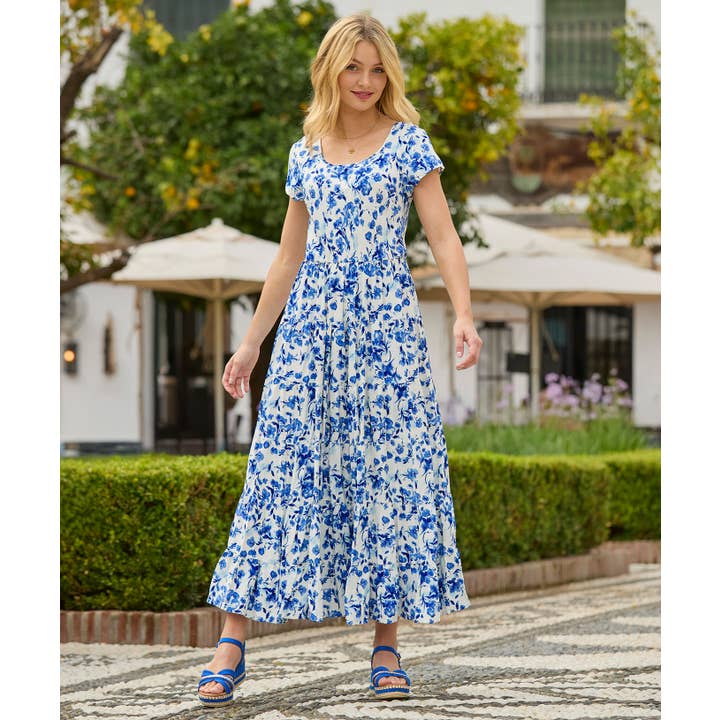 Penny Floral Crinkle Maxi Dress for wholesale by Joe Browns