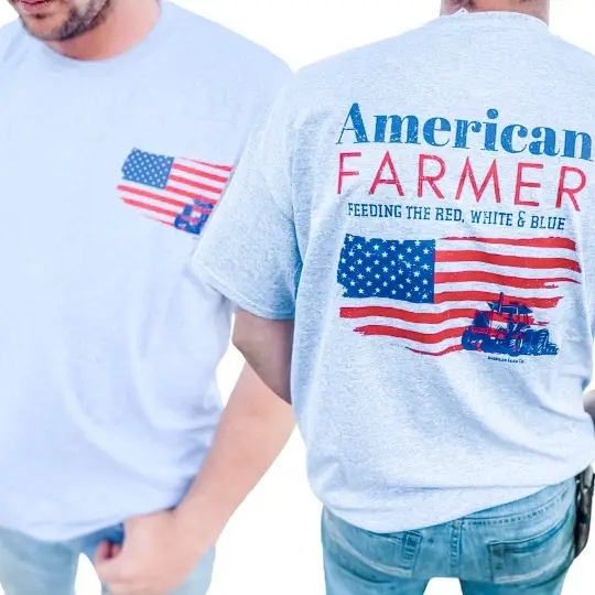 AB And Company - Wholesale Screen Printed T-Shirt - Unisex - American Farm Company-Feeding The Red, White & Blue Tee0