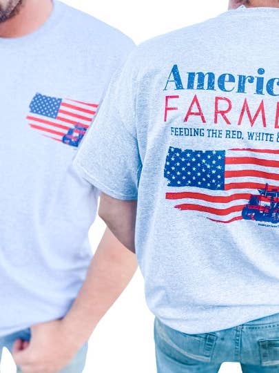 AB And Company - Wholesale Screen Printed T-Shirt - Unisex - American Farm Company-Feeding The Red, White & Blue Tee