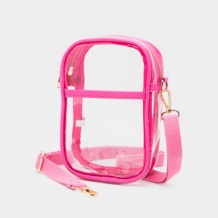 Sensibling Corp. - Wholesale Crossbody Bag - Women's - Solid Faux Leather Transparent Rectangle Crossbody Bag
