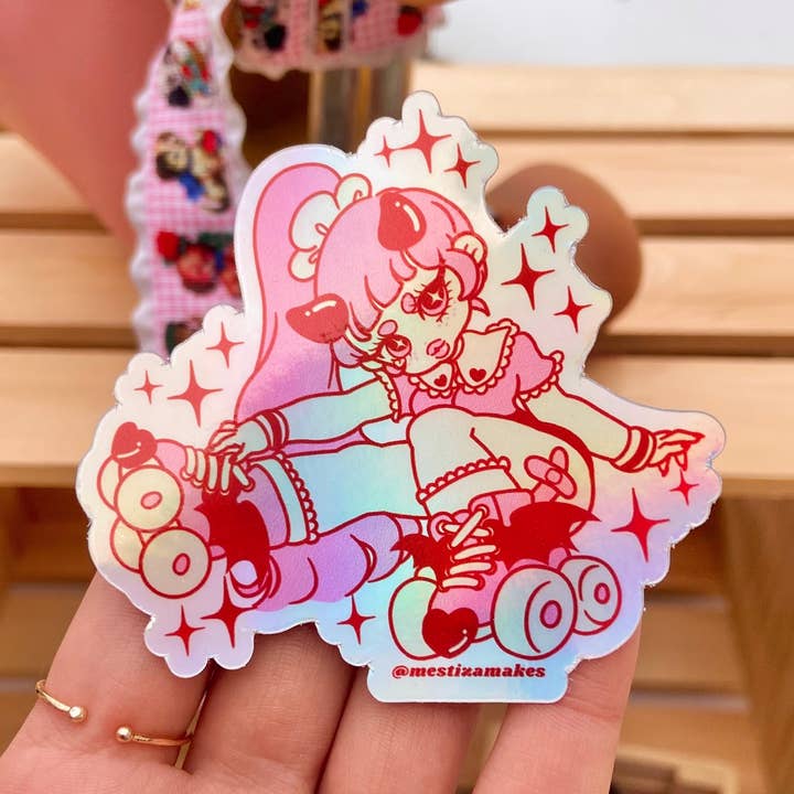 Skating Succubus Sticker for wholesale by Mestiza Makes