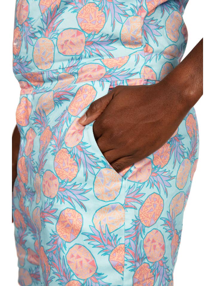 Tipsy Elves - Wholesale Onesie - Men's - Pina Colada Romphim - Men's One Piece Button Down Romper
