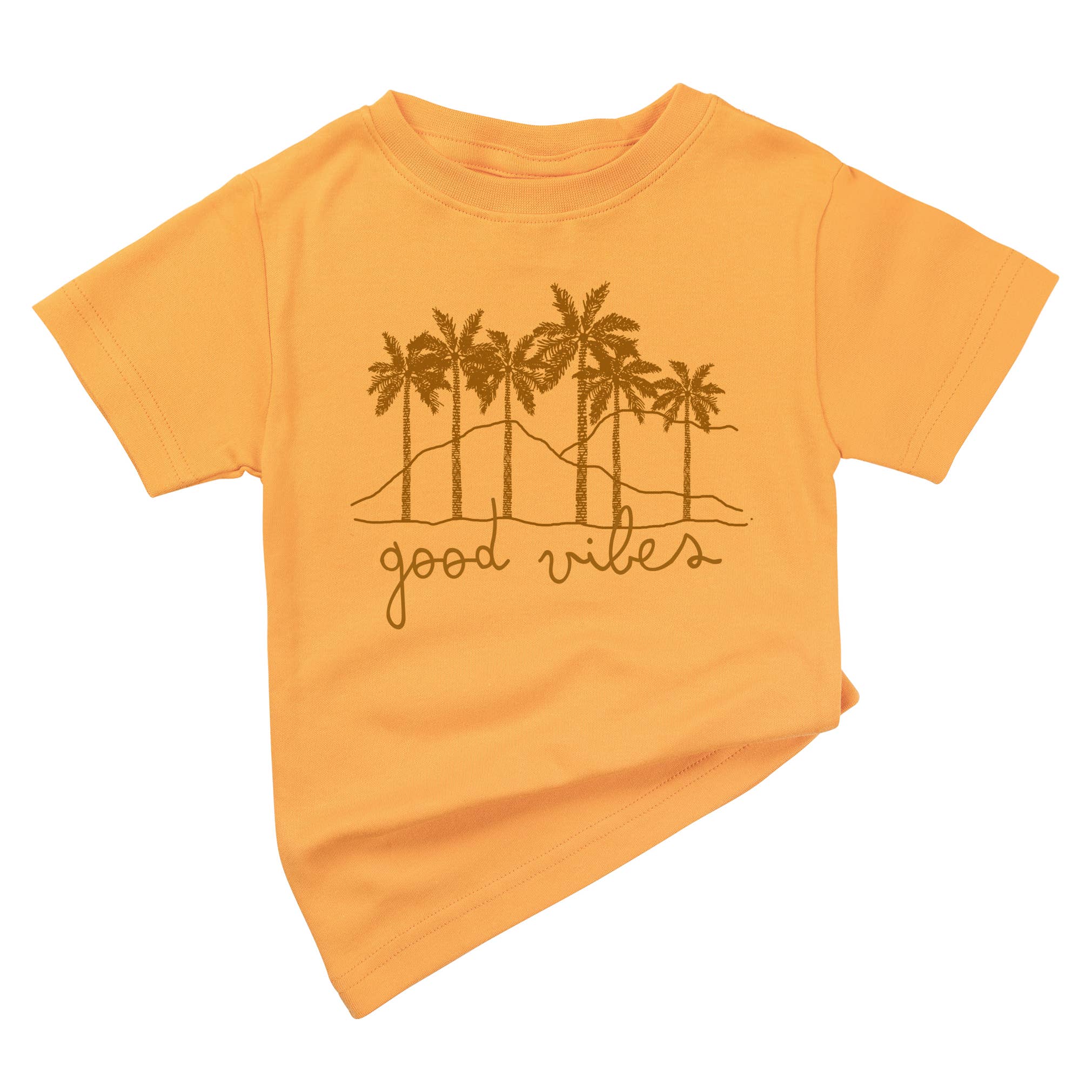 Spunky Stork - Vente T-shirt sérigraphié – enfant - Body bébé bio Good Vibes Palm Trees1