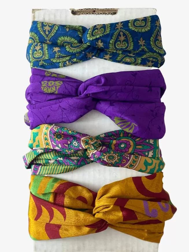 Vintage Sari Headband - Double Wrapped Loop for wholesale by Ganesh Himal Trading