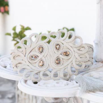 KAHYRA SILVER RHINESTONE BROOCH BELT for wholesale by Káhyra