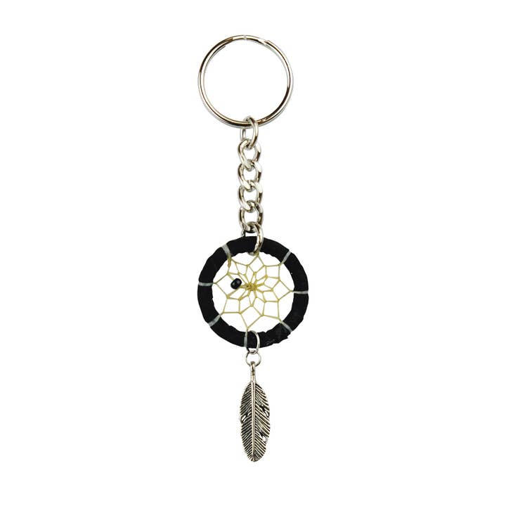 1.5" Black Dream Catcher Keychain for wholesale by Monague Indigenous Crafts & Gifts