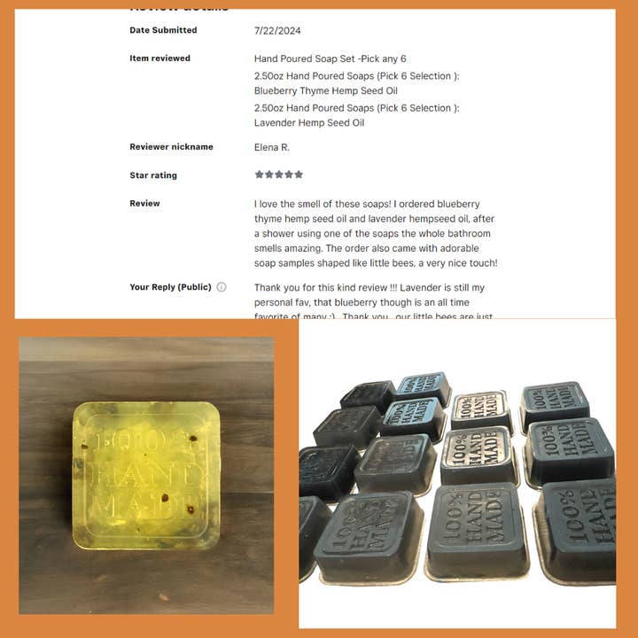 Well Fed Wolf L.L.C. - Wholesale Zeepblok - Bosbessentijmhennepzaadolie, indigo-poederzeep 2,5 oz 7