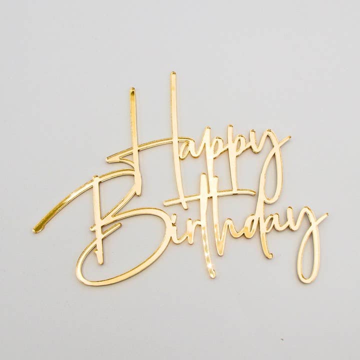 Happy Birthday Cake Charm - Modern Birthday Design for Cake Embellishment for wholesale by Ame Rain Designs