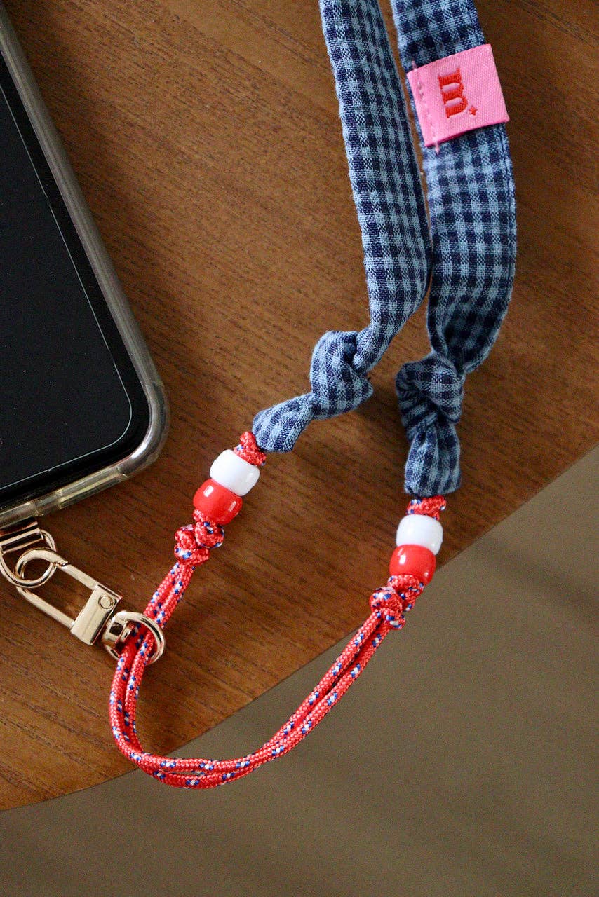 Maho - Wholesale Phonecase Strap - César Blue Seersucker1