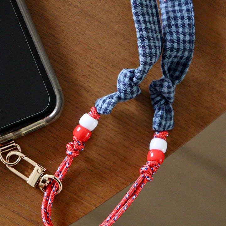 Maho - Wholesale Phonecase Strap - César Blue Seersucker1