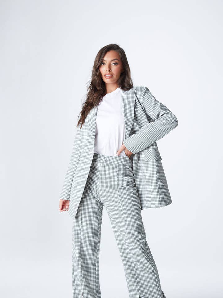 Rhone Check Blazer for wholesale by Urban Bliss