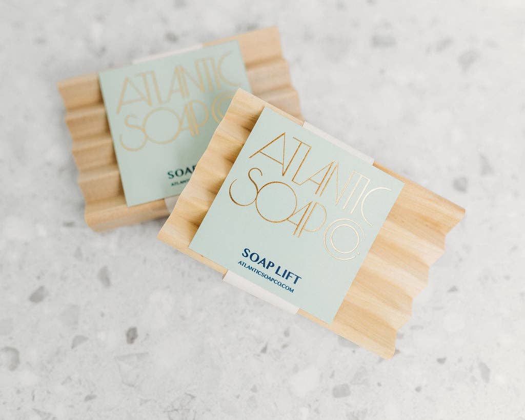 Atlantic Soap Co., LLC - Wholesale Bath Soap Dish - Natural Wood Soap Lift2