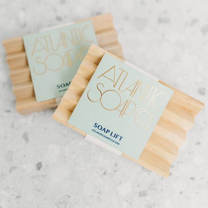 Atlantic Soap Co., LLC - Wholesale Bath Soap Dish - Natural Wood Soap Lift2